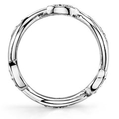 Round Brilliant Moissanite Floral Style Eternity Ring