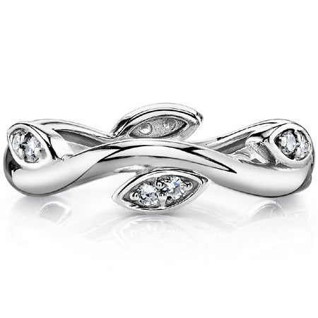 Round Brilliant Moissanite Floral Style Eternity Ring