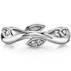 Round Brilliant Moissanite Floral Style Eternity Ring