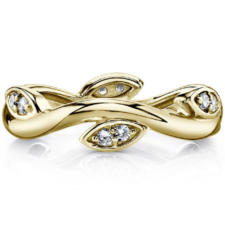 Round Brilliant Moissanite Floral Style Eternity Ring