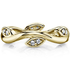 Round Brilliant Moissanite Floral Style Eternity Ring