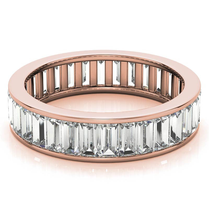 4x2mm Emerald Moissanite Eternity Ring