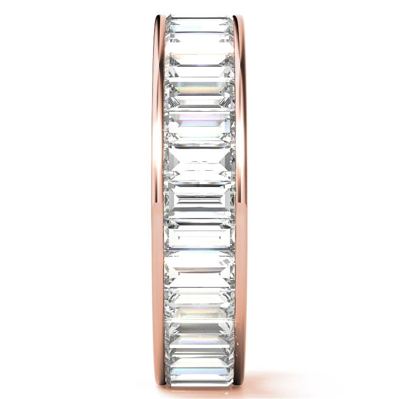 4x2mm Emerald Moissanite Eternity Ring