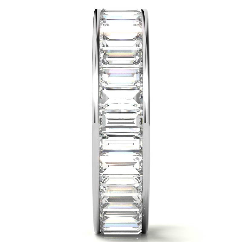 4x2mm Emerald Moissanite Eternity Ring