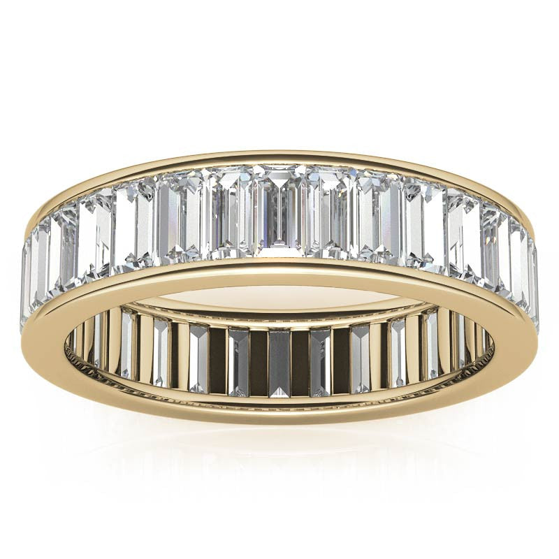 4x2mm Emerald Moissanite Eternity Ring
