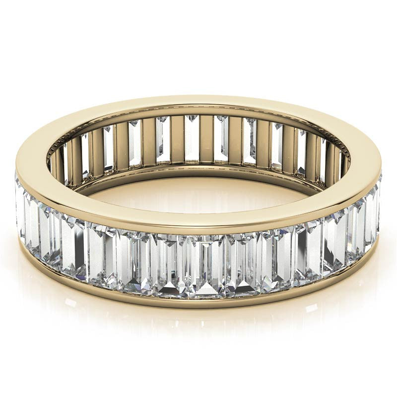 4x2mm Emerald Moissanite Eternity Ring