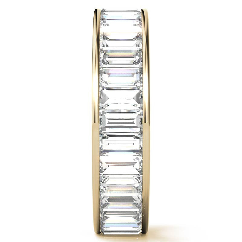 4x2mm Emerald Moissanite Eternity Ring
