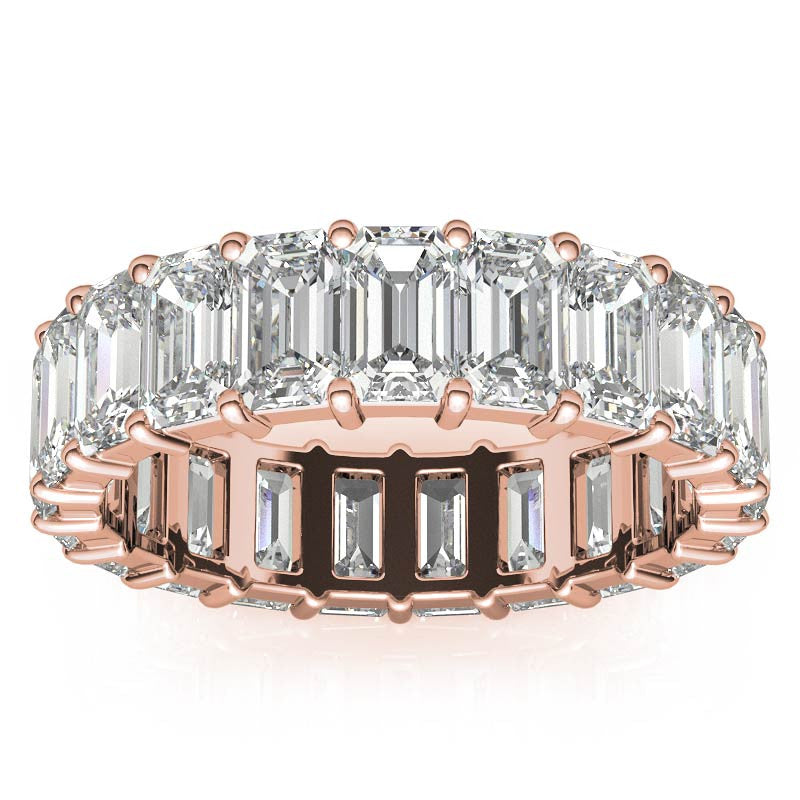 5x3mm Emerald Moissanite Eternity Ring