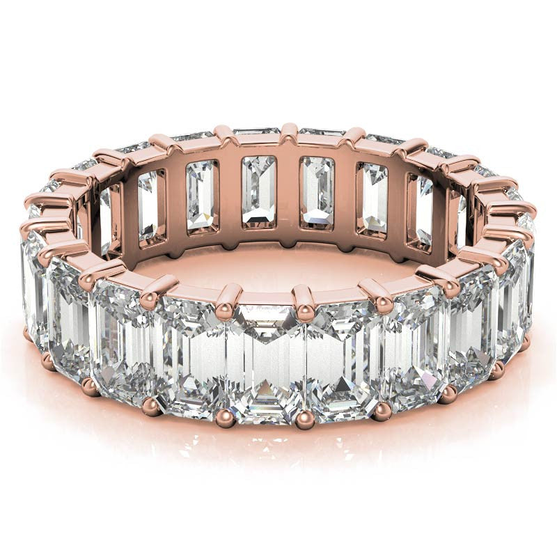 5x3mm Emerald Moissanite Eternity Ring
