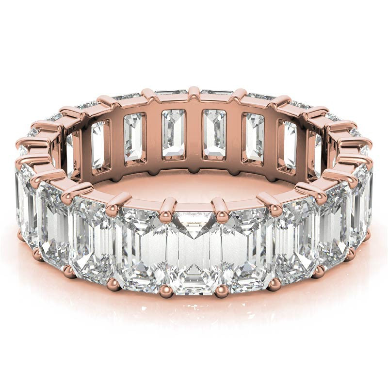 5x3mm Emerald Moissanite Eternity Ring