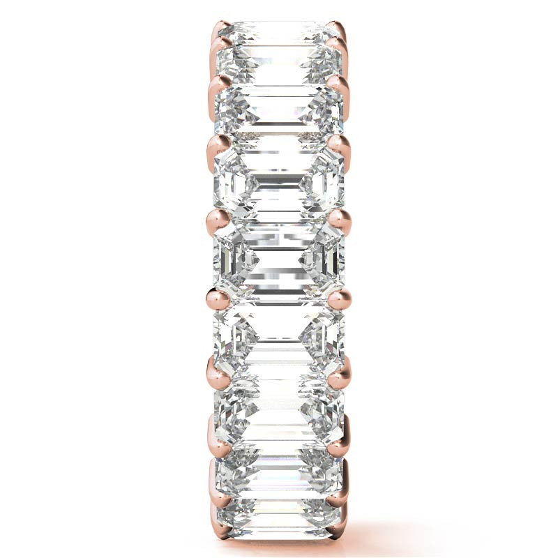 5x3mm Emerald Moissanite Eternity Ring