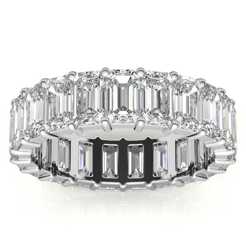 5x3mm Emerald Moissanite Eternity Ring
