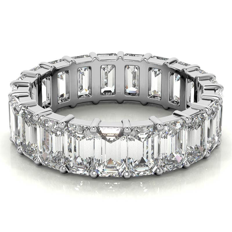 5x3mm Emerald Moissanite Eternity Ring