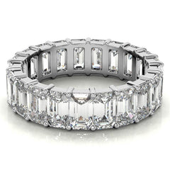 5x3mm Emerald Moissanite Eternity Ring