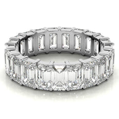 5x3mm Emerald Moissanite Eternity Ring