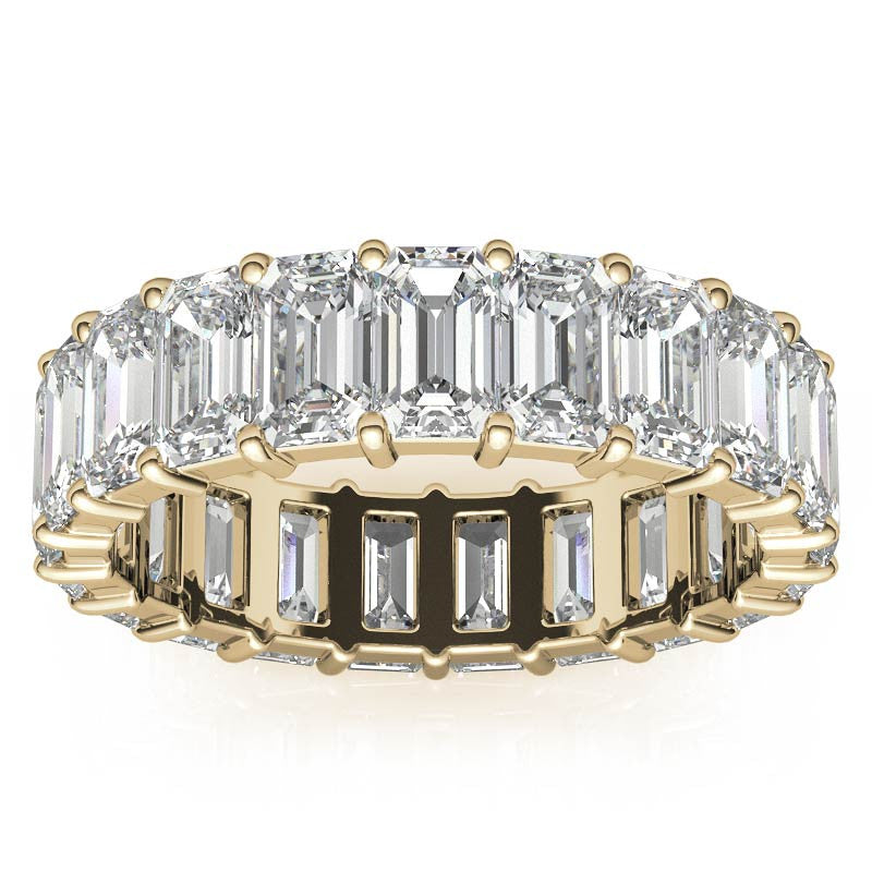 5x3mm Emerald Moissanite Eternity Ring