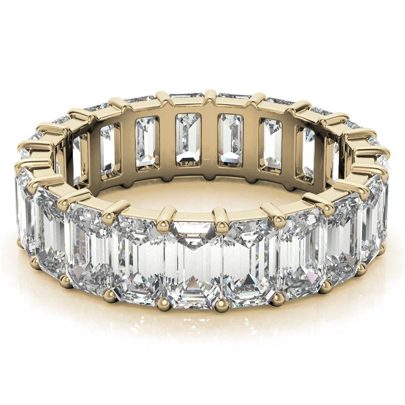 5x3mm Emerald Moissanite Eternity Ring