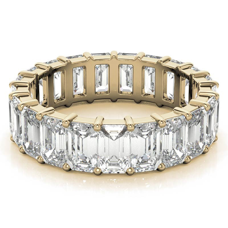 5x3mm Emerald Moissanite Eternity Ring