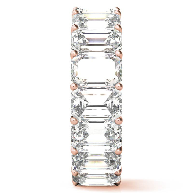 6x4mm Emerald/Radiant Moissanite Eternity Ring