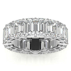 6x4mm Emerald/Radiant Moissanite Eternity Ring