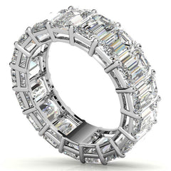 6x4mm Emerald/Radiant Moissanite Eternity Ring