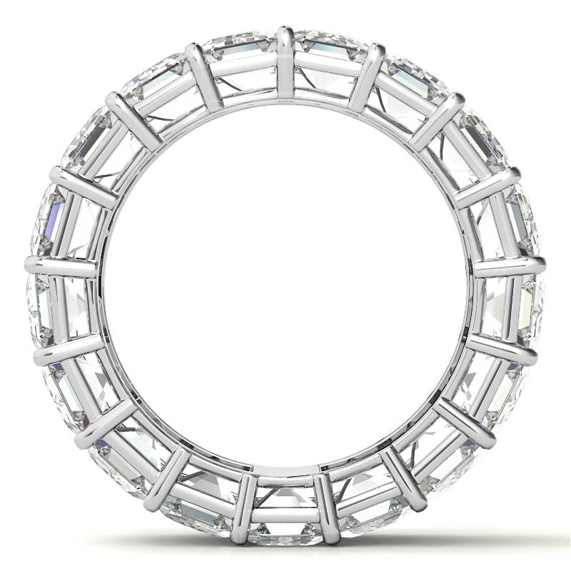 6x4mm Emerald/Radiant Moissanite Eternity Ring