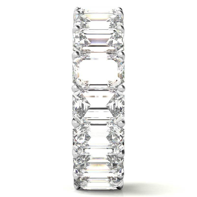 6x4mm Emerald/Radiant Moissanite Eternity Ring