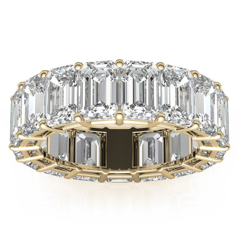 6x4mm Emerald/Radiant Moissanite Eternity Ring
