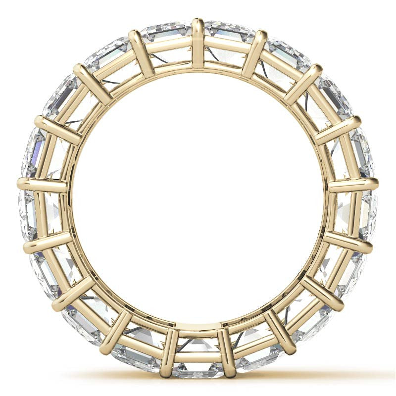 6x4mm Emerald/Radiant Moissanite Eternity Ring