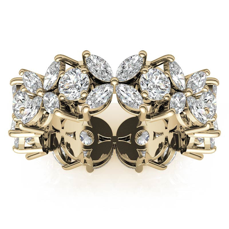 Round Brilliant and Marquise Moissanite Eternity Ring