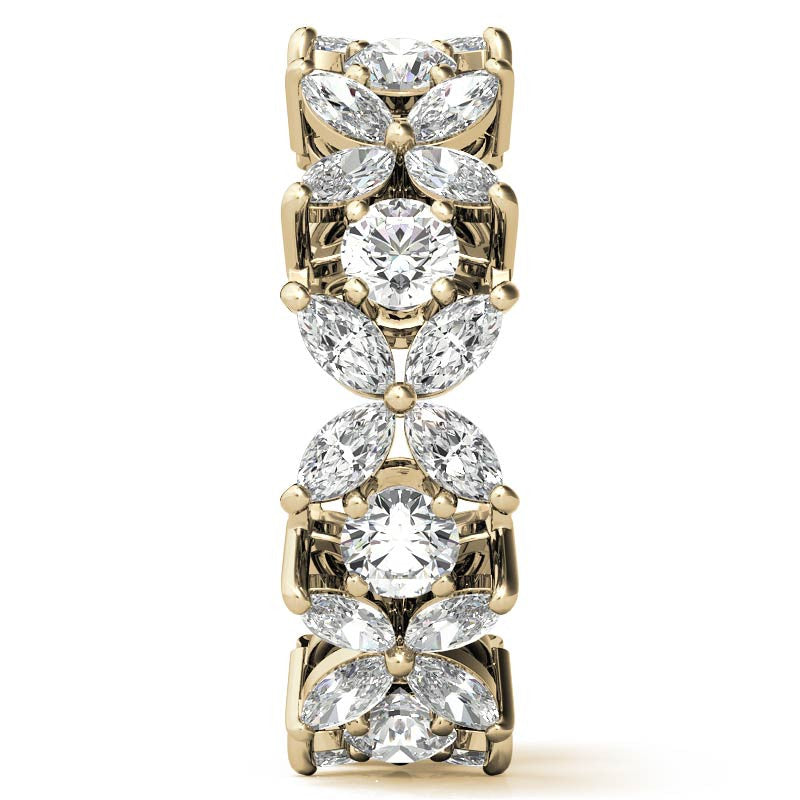 Round Brilliant and Marquise Moissanite Eternity Ring