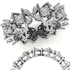 Round Brilliant and Marquise Moissanite Eternity Ring