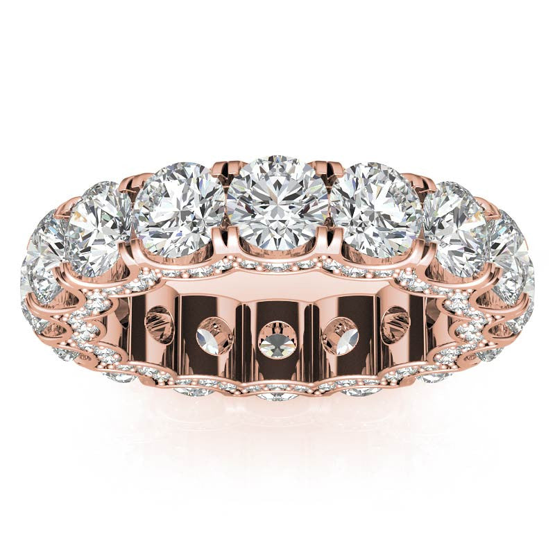 Round Pave Style U-Prong Moissanite Eternity Band