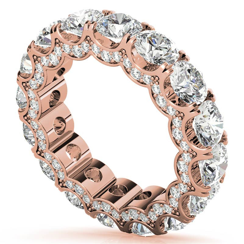 Round Pave Style U-Prong Moissanite Eternity Band