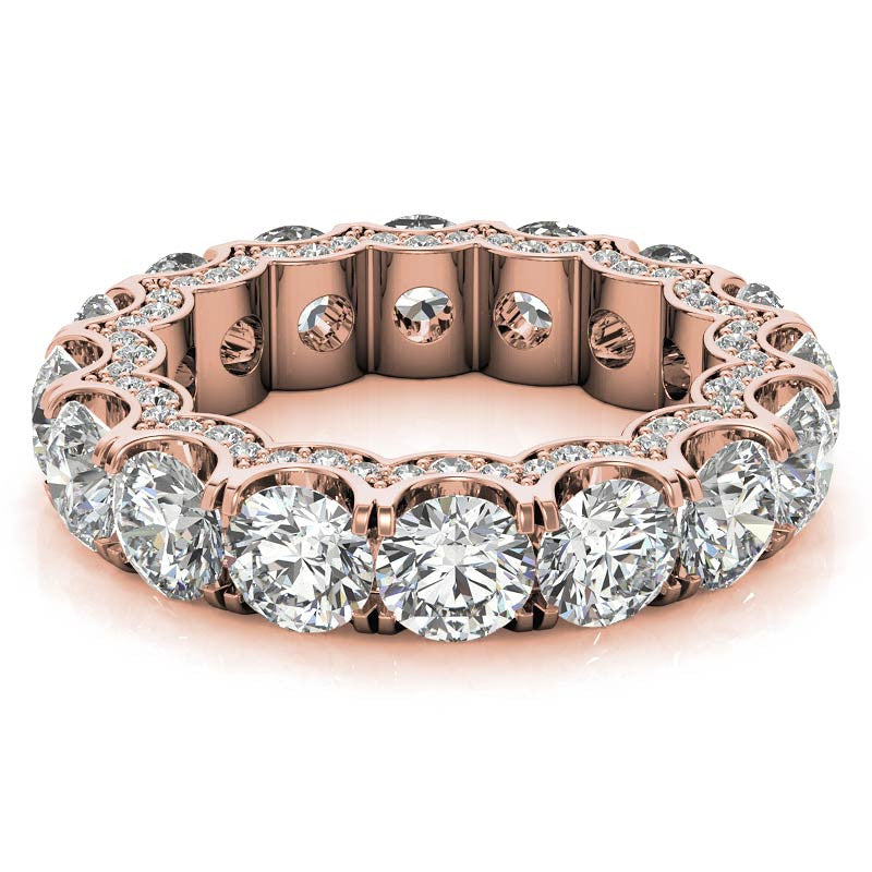 Round Pave Style U-Prong Moissanite Eternity Band