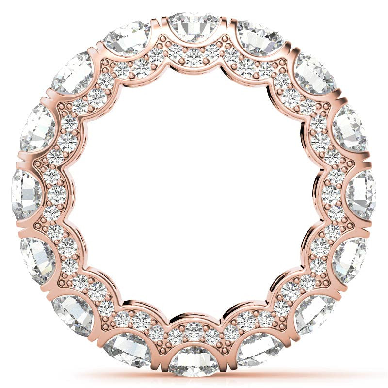 Round Pave Style U-Prong Moissanite Eternity Band