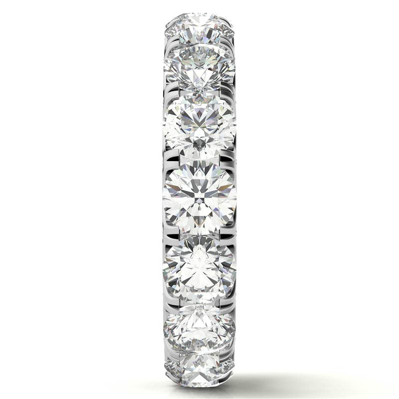 Round Pave Style U-Prong Moissanite Eternity Band