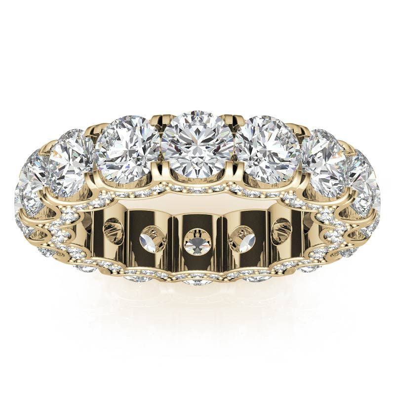 Round Pave Style U-Prong Moissanite Eternity Band