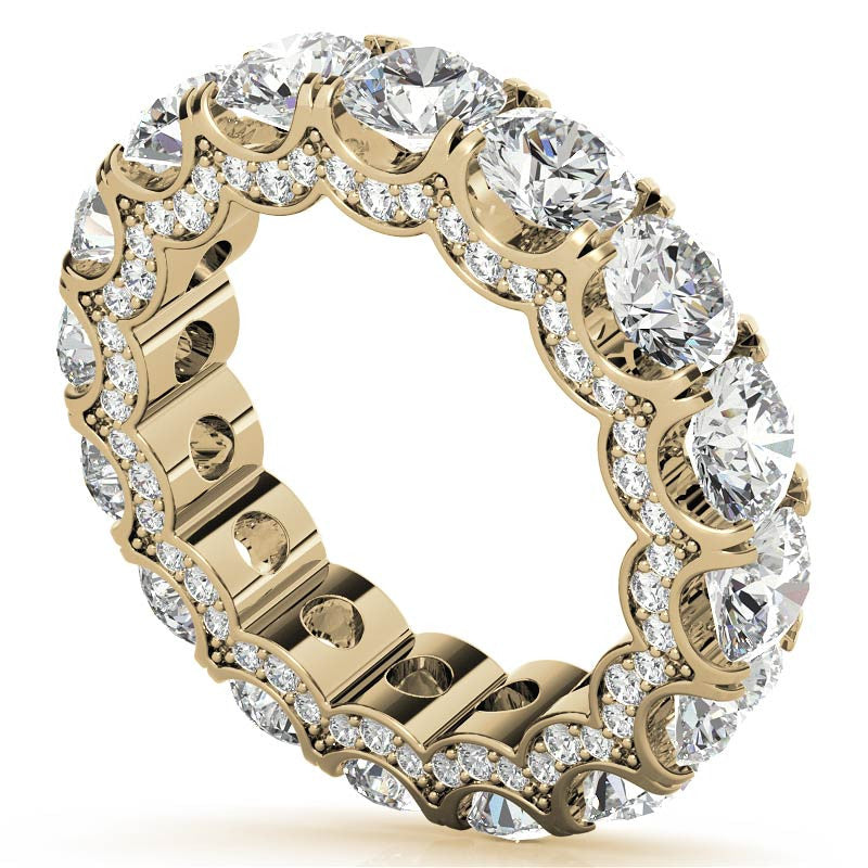 Round Pave Style U-Prong Moissanite Eternity Band