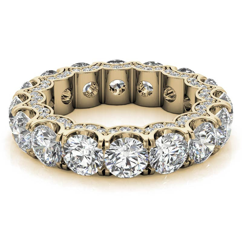 Round Pave Style U-Prong Moissanite Eternity Band
