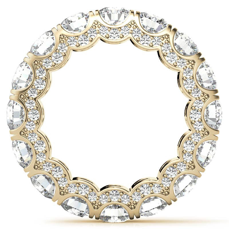 Round Pave Style U-Prong Moissanite Eternity Band
