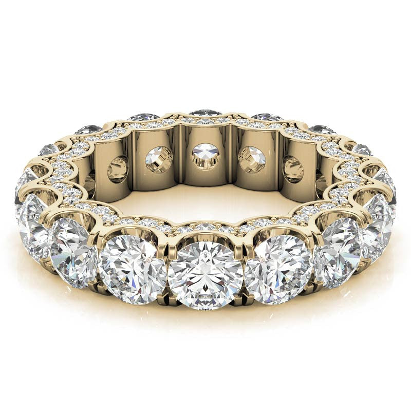 Round Pave Style U-Prong Moissanite Eternity Band