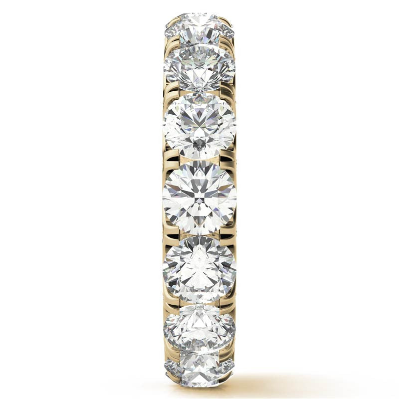 Round Pave Style U-Prong Moissanite Eternity Band