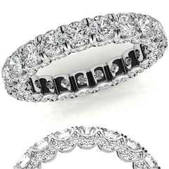 Round Pave Style U-Prong Moissanite Eternity Band