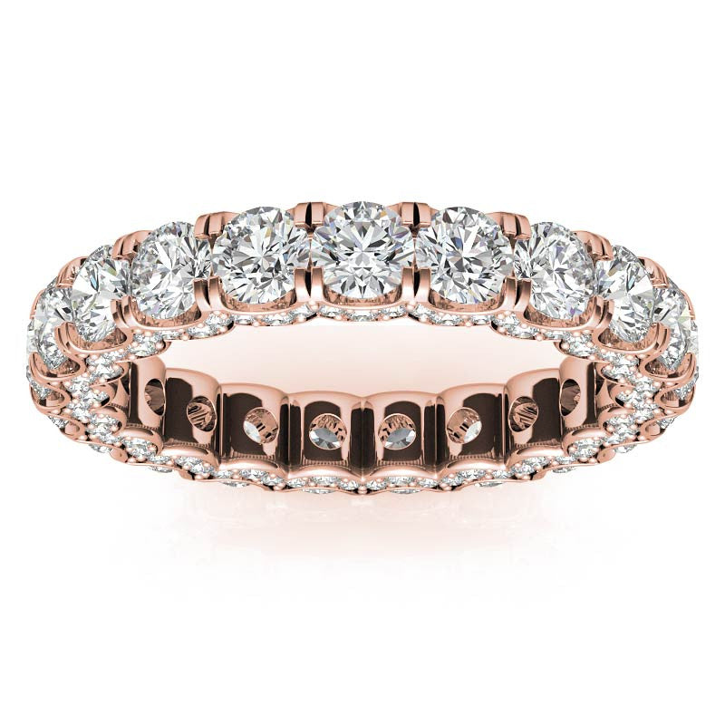 Round Pave Style U-Prong Moissanite Eternity Band