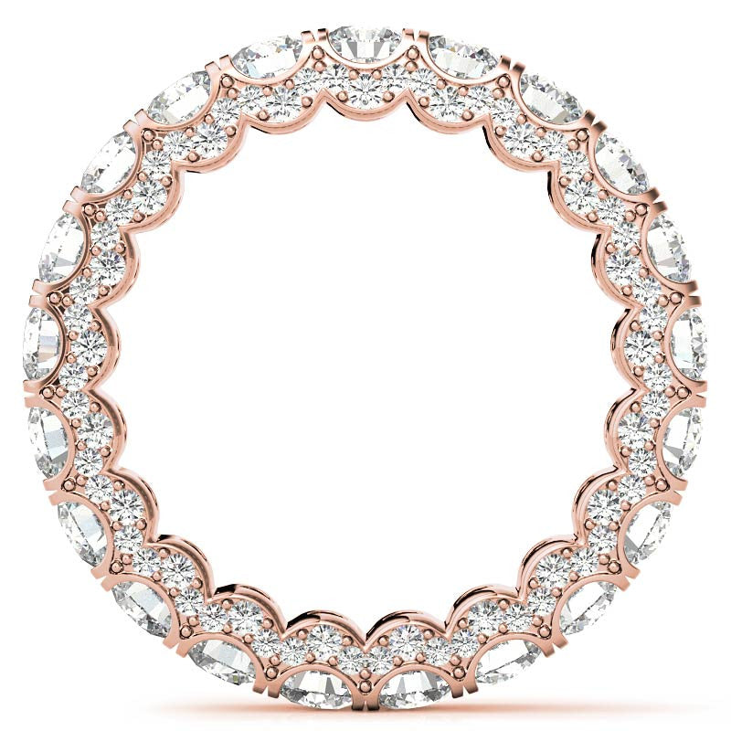 Round Pave Style U-Prong Moissanite Eternity Band