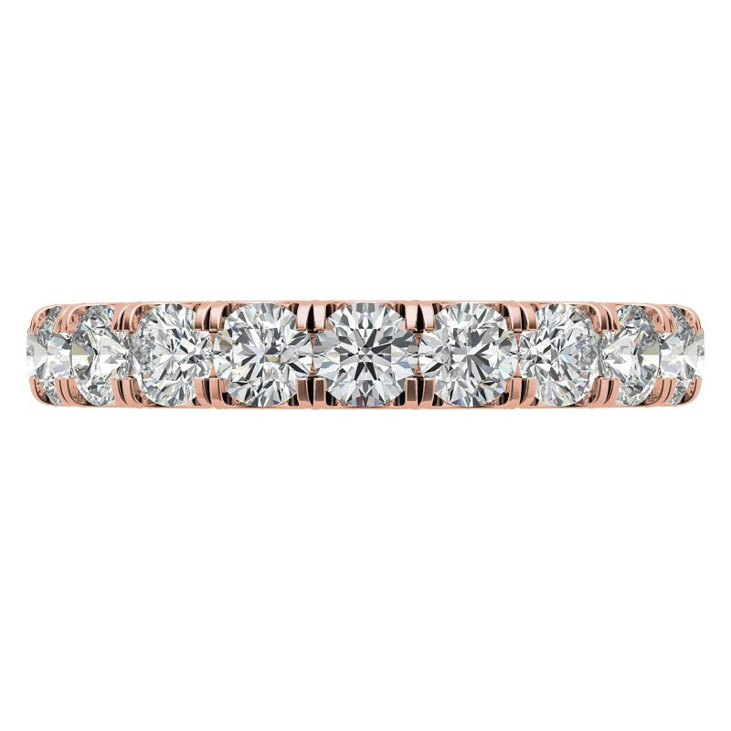 Round Pave Style U-Prong Moissanite Eternity Band