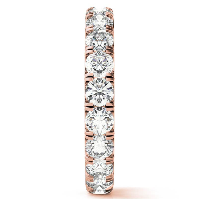 Round Pave Style U-Prong Moissanite Eternity Band