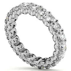 Round Pave Style U-Prong Moissanite Eternity Band
