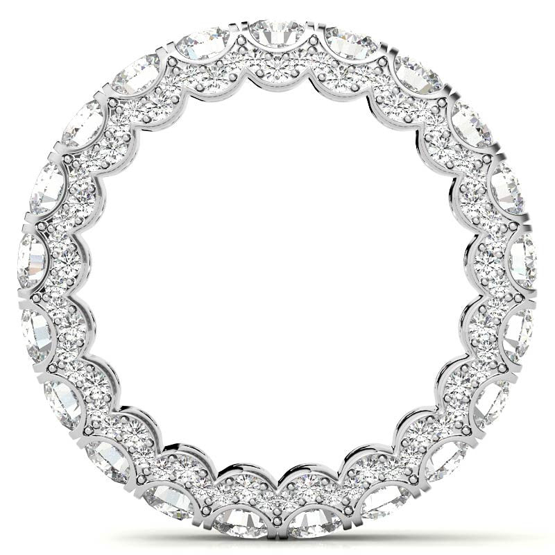Round Pave Style U-Prong Moissanite Eternity Band